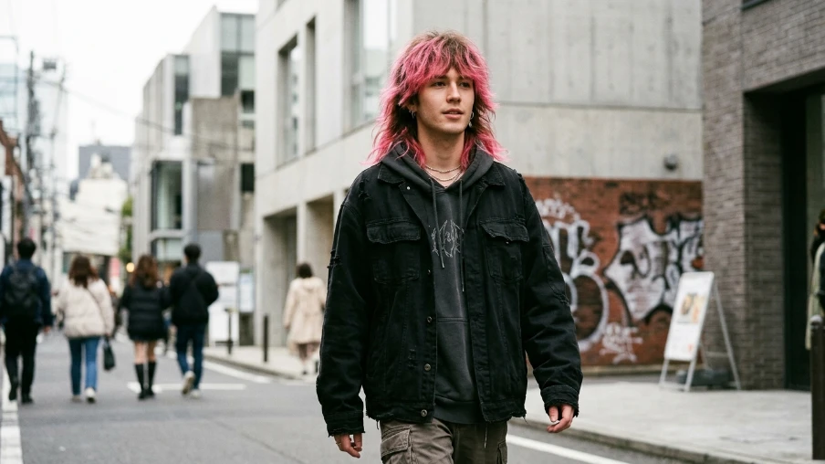 Street Style Pink Hair with Wolf Cut