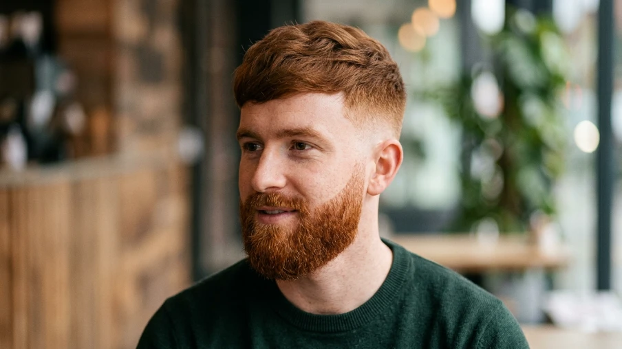 Auburn Hair with Fade and Beard