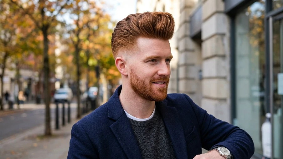 Auburn Quiff Hairstyle