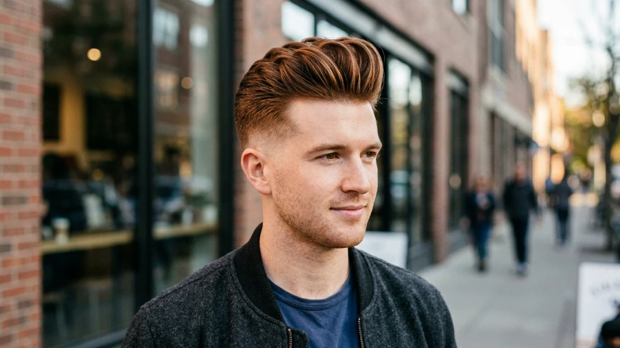 Auburn Pompadour Haircut