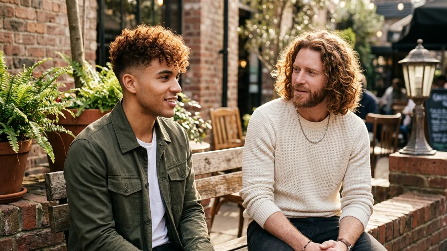 Auburn Curly Hairstyles for Men