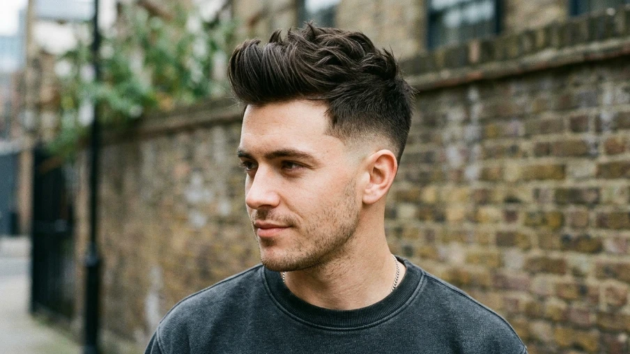 Mid Taper Fade With Faux Hawk