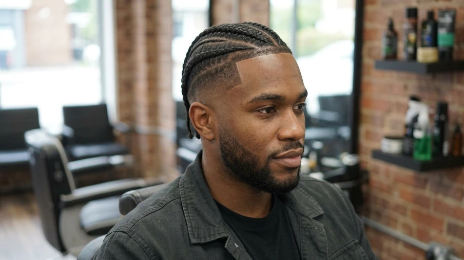 Mid Taper Fade With Braids