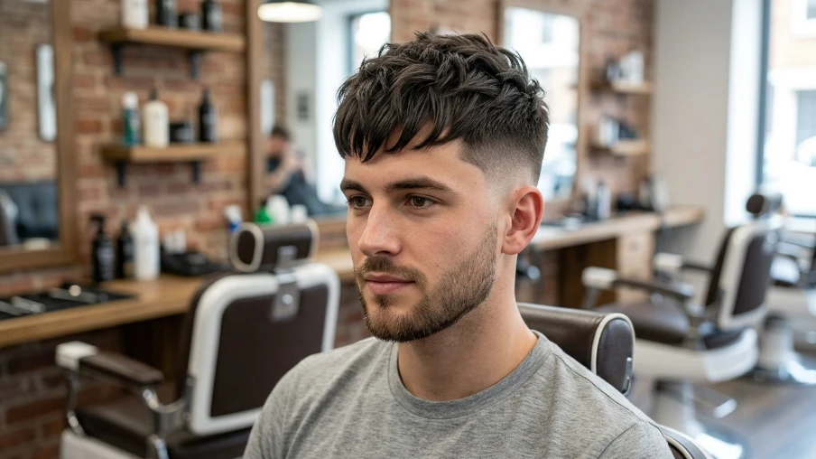 Mid Taper Fade With Textured Crop