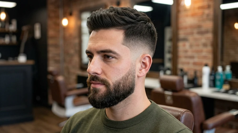 Mid Taper Fade With Beard