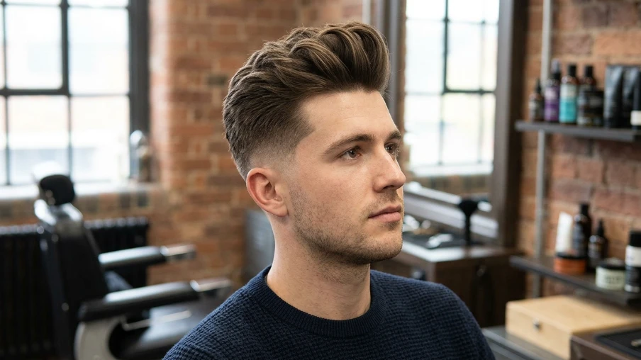 Mid Taper Fade With Quiff
