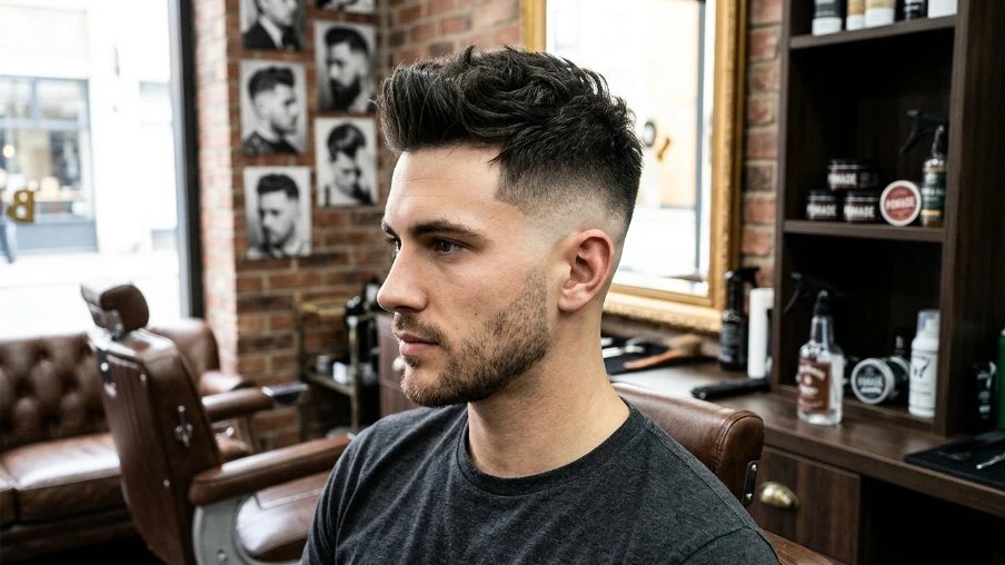 Mid Skin Taper Fade With Natural Top