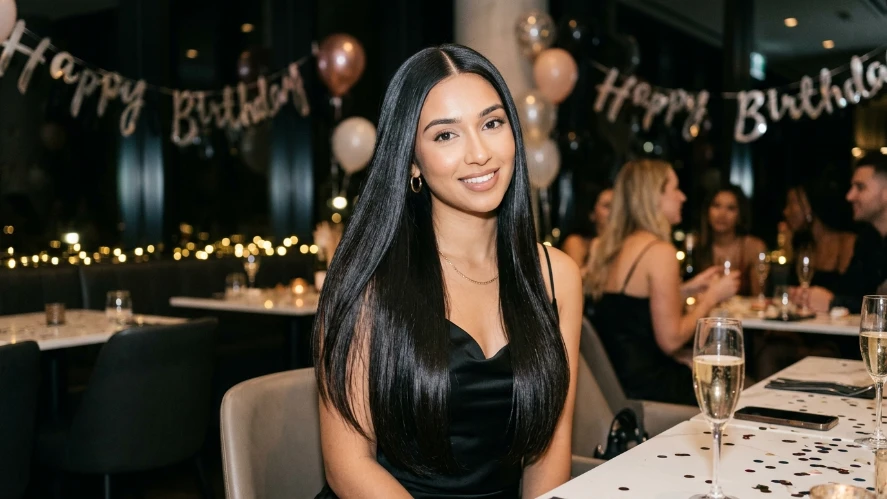 Sleek Straight with Centre Part