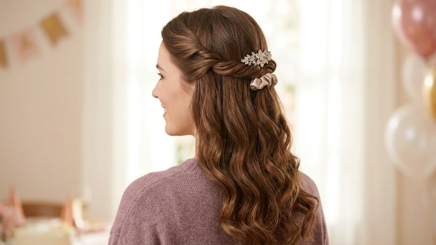 Loose Half Up with Twists
