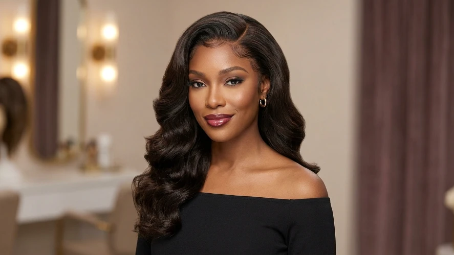 The Lace Front Body Wave Wig with Deep Side Part
