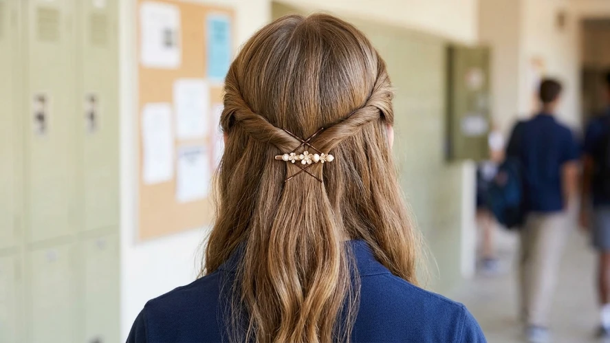 Twisted Half-Up With Bobby Pins