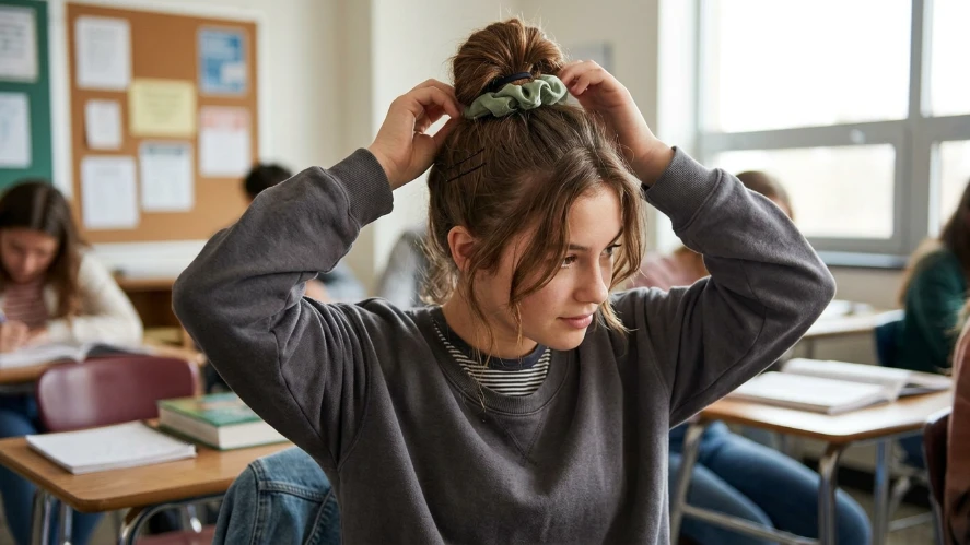 Messy Bun With Face-Framing Pieces
