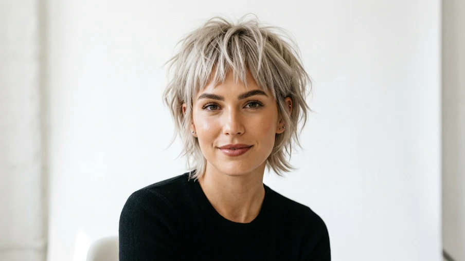 The Bixie Cut with Choppy Bangs