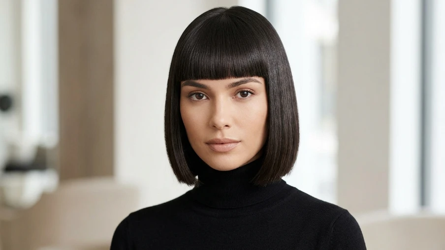 Blunt Bangs with a Bob Haircut