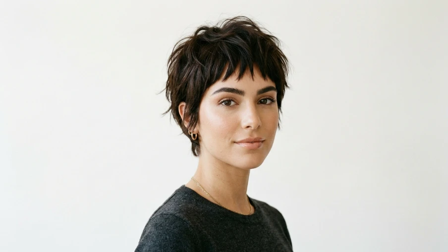 Textured Bangs with a Pixie Cut