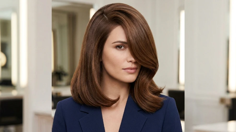 Sleek Side Swept Hair With Blowout