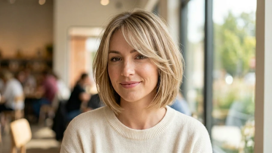 Modern Layered Bob With Wispy Side Bangs