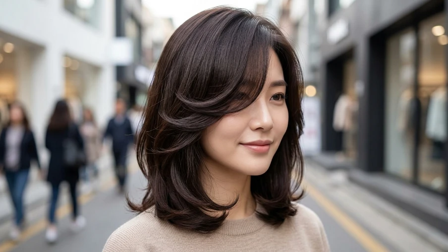 Korean Side Bangs Hairstyle