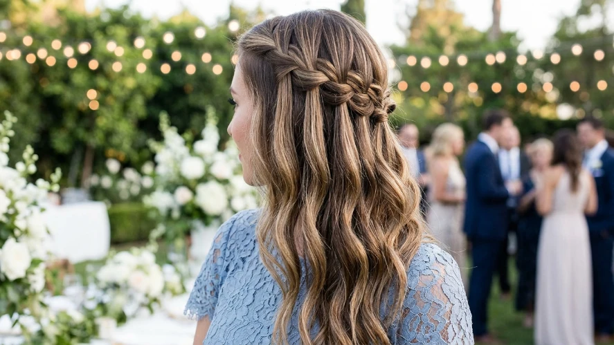 The Waterfall Braid Half Up