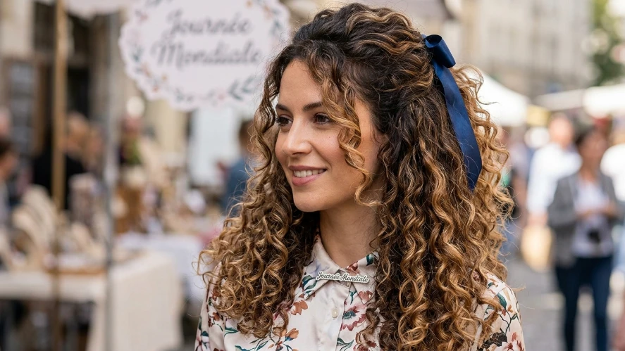 The Curly Half Up Half Down Style