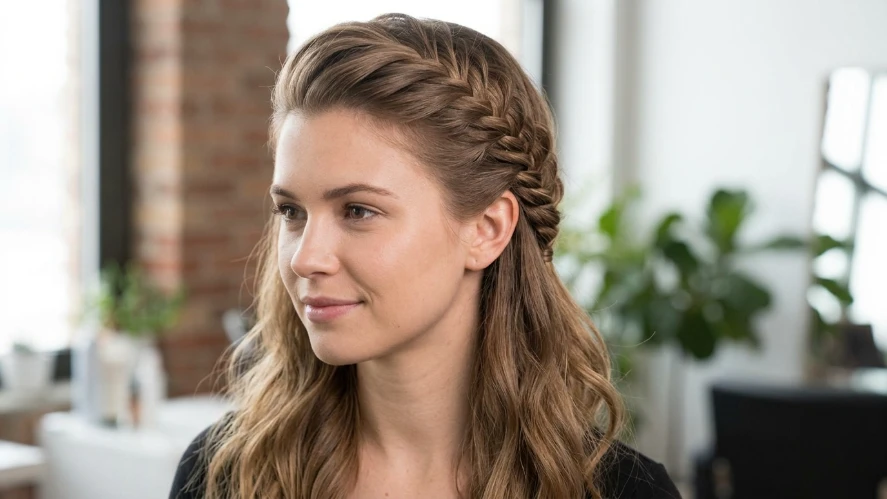 The Side Braid Half Up
