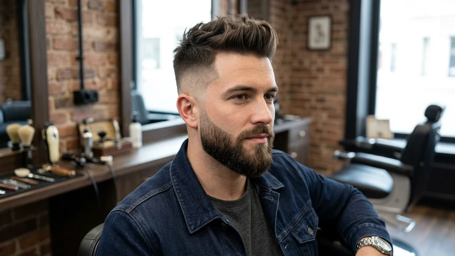 Beard with High Fade Haircut