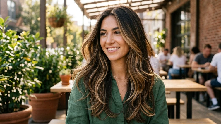 Layered Hair with Highlights