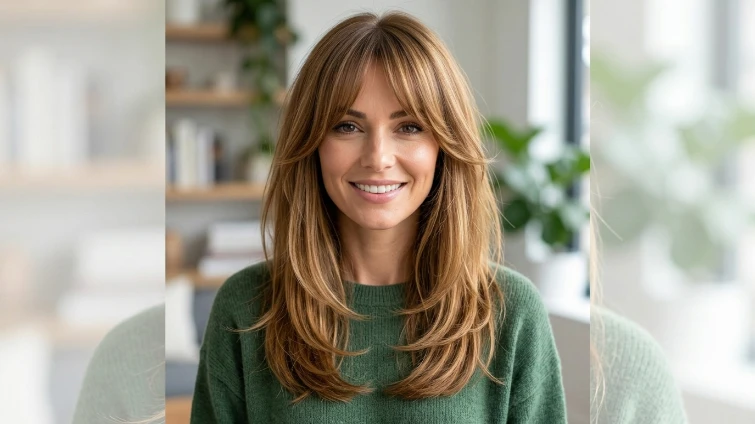 Layered Haircut with Bangs