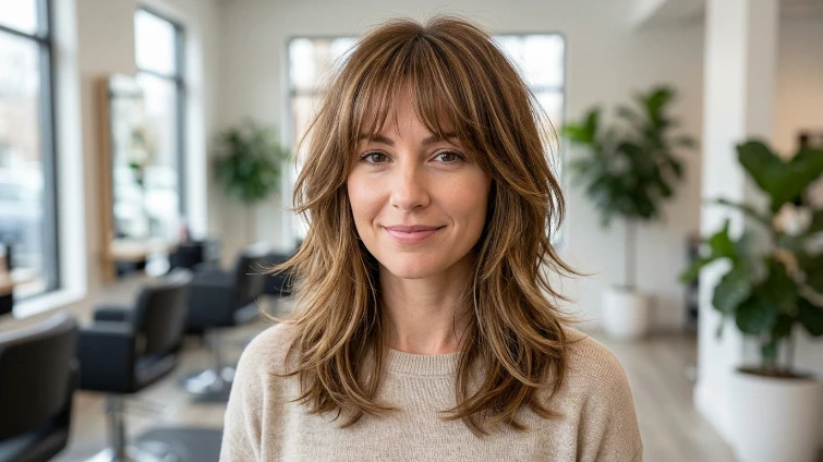 Feathered Layers for Medium Hair