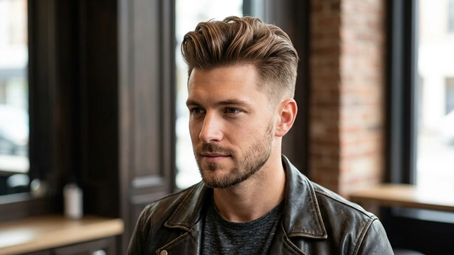 The Pompadour Brown Hairstyle