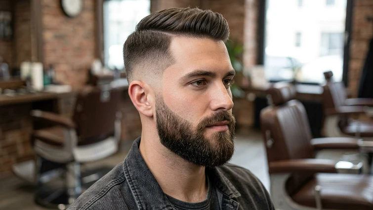 Fade Haircut with Beard