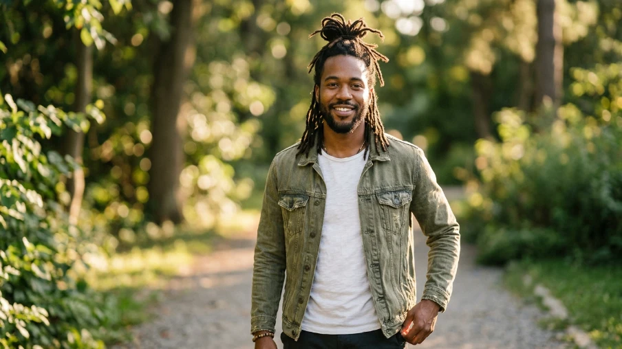 Half Up Half Down Locs Style