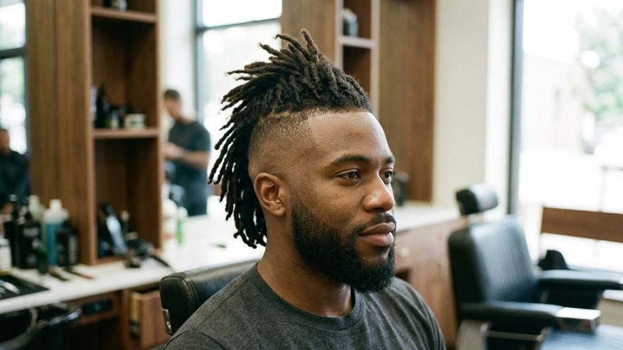 Loc Mohawk with Skin Fade