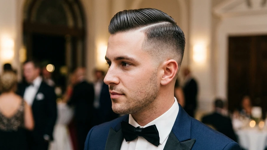 The Sleek Men Hairstyle with Hard Part