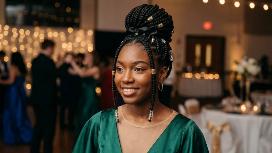 The Box Braids Updo