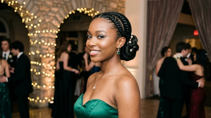 The Elegant Low Bun with Braids