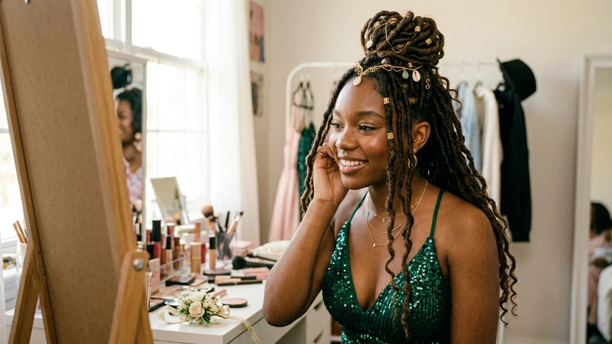The Faux Locs Prom Look
