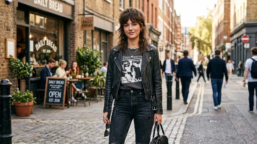 The Modern Mullet Shag with Curtain Bangs
