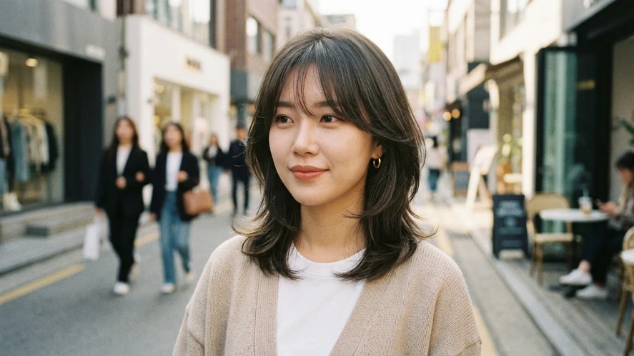 The Korean Shag Haircut with Curtain Bangs