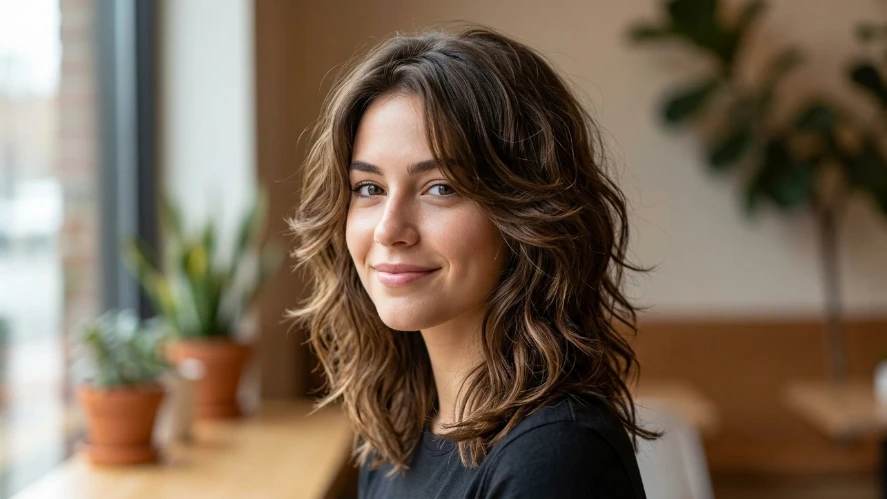The Classic Medium Shag for Wavy Hair