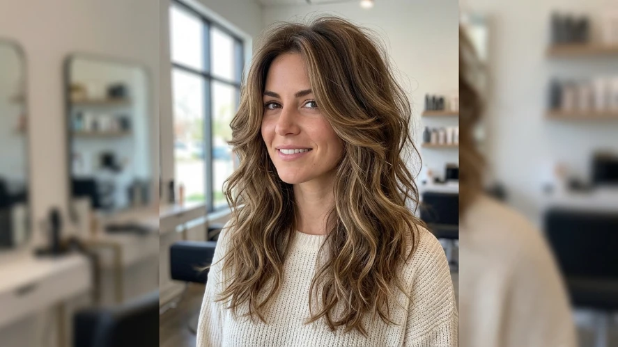 The Long Shag Hairstyle with Feathered Layers