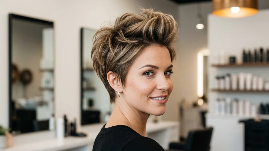 The Voluminous Pixie Style with Crown Layers