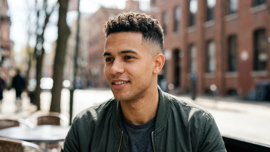 Clean Fade Haircut with Natural Top