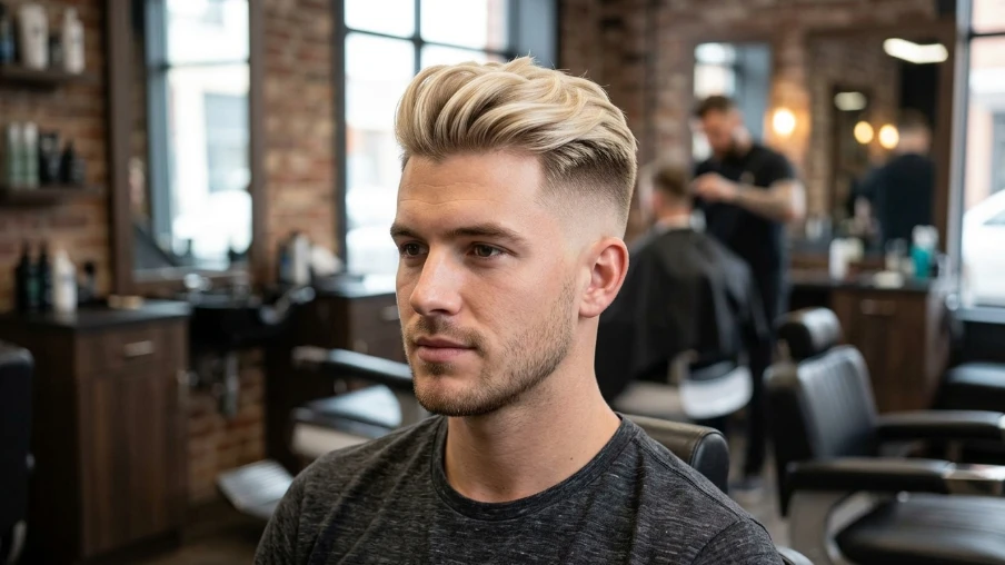 The Modern Blonde Fade Haircut