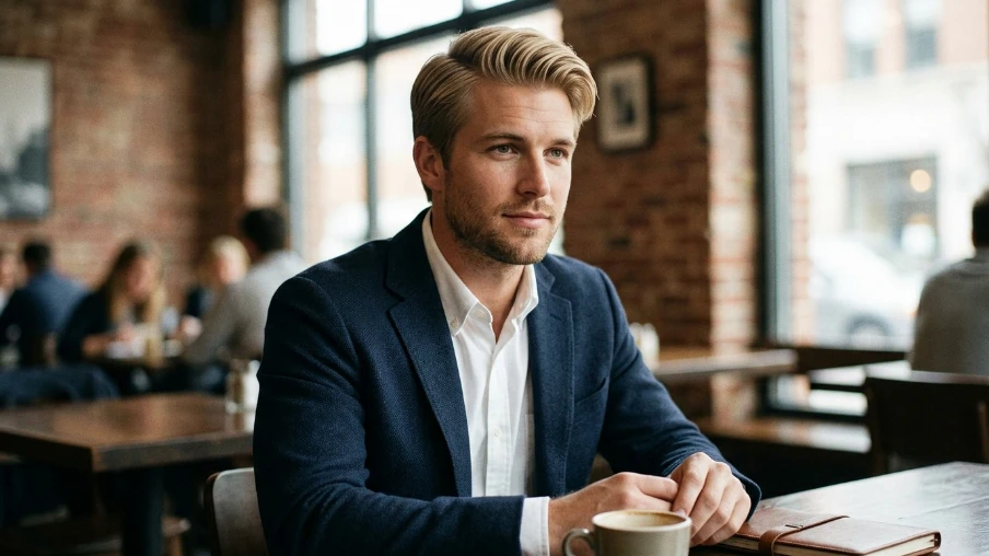 The Creamy Blonde Side Part