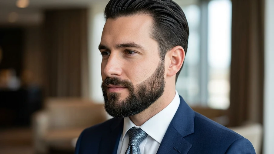 Beard with Defined Cheek Line