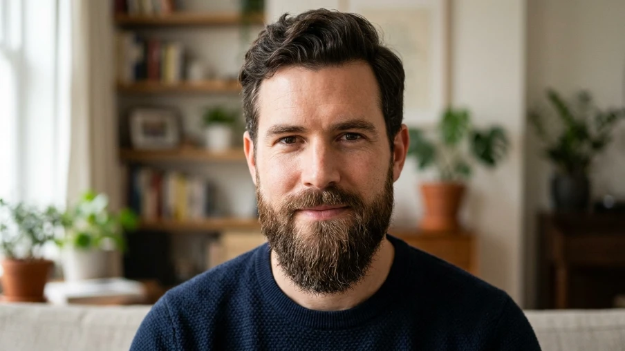 Full Beard with Length at Chin