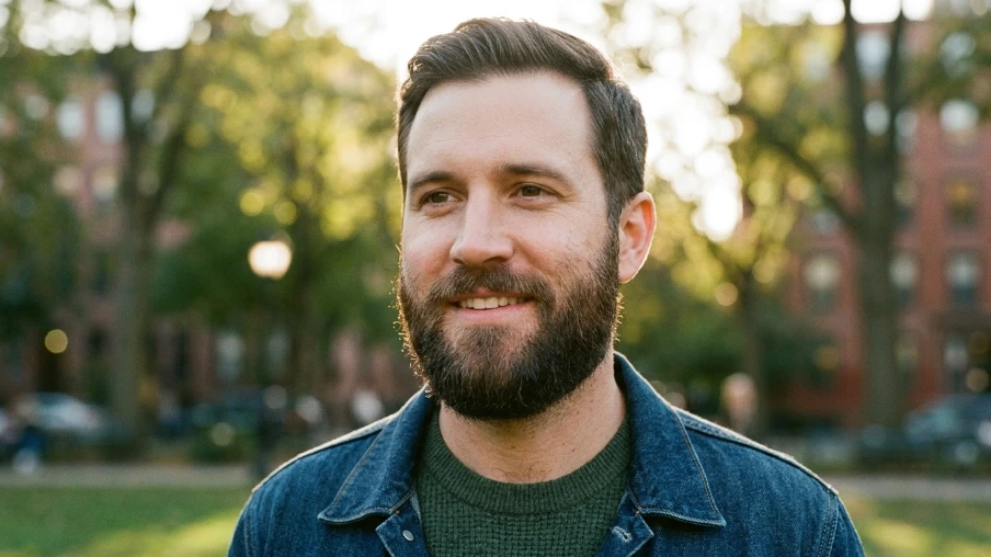 Medium Full Beard with Soft Cheek Line