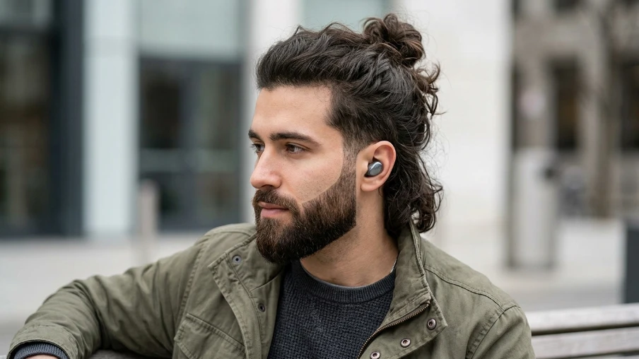 The Modern Man Bun with Sculpted Beard