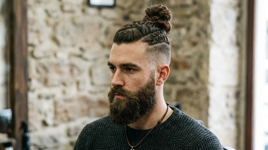 The Viking Bun with Full Beard